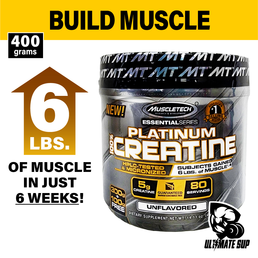 Muscletech, Essential Series, Platinum 100% Creatine, Workout Support, Unflavored, 400g