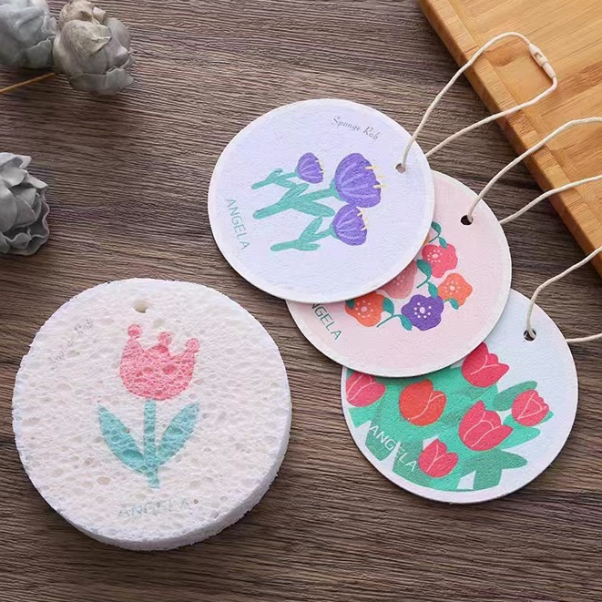 9.5cm Dishwashing Sponge Big Compressed Wood Pulp Cotton Sponge Wipe Kitchen Cleaning Sponges