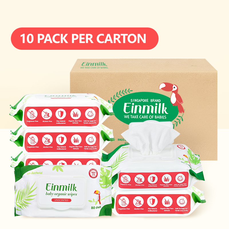 [Big & Thicker] 10 Packs/Carton Wet Tissues 800 Sheets Baby Wet Wipes Unscented Wipe 100% Chlorine Free Wet Tissue
