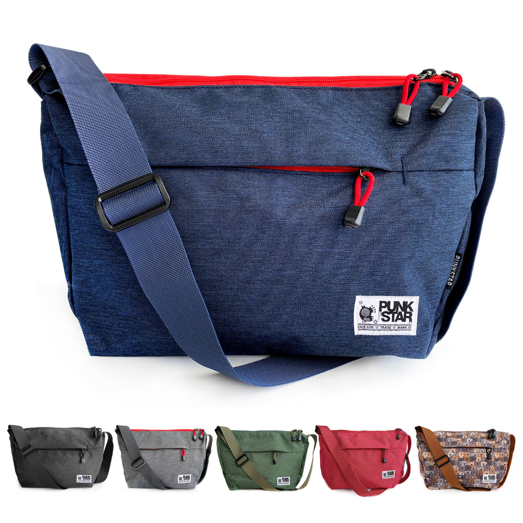 PUNKSTAR Waterproof Lightweight Multi Pockets Sling Messenger Cross Body Bag Fit 11 inch Tablet YKK Zip for Men Woman