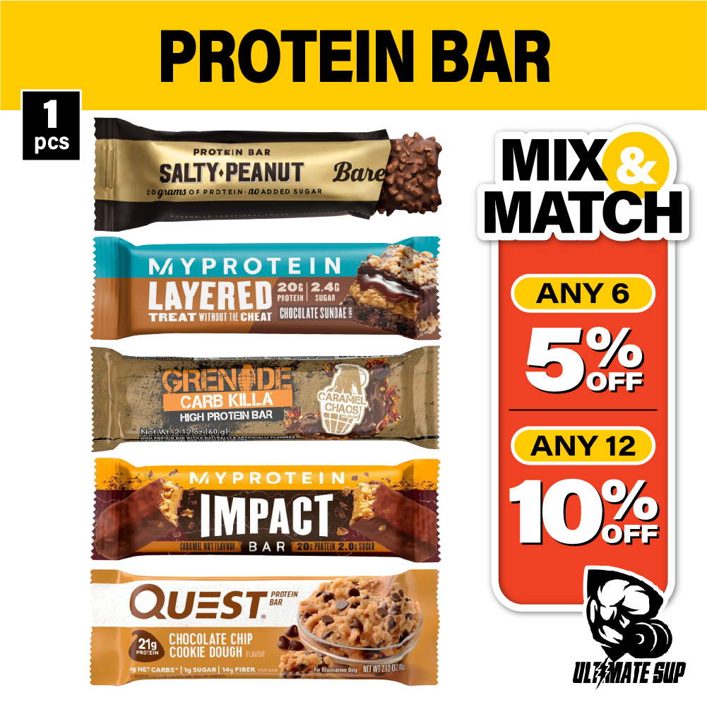 Protein Bar Low Carb | Various Brands and Assorted Flavors | Post Workout | Protein Bar No Sugar | Protein Snack | 1pcs