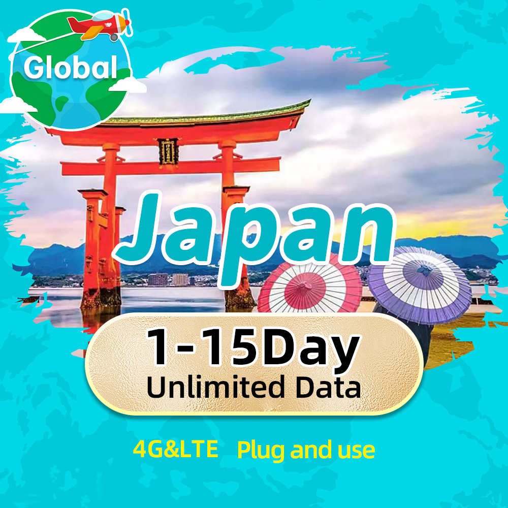 Japan sim card Prepaid 5~30 Days Support SIM Unlimited Data 4G Operator Data Roaming For Travel