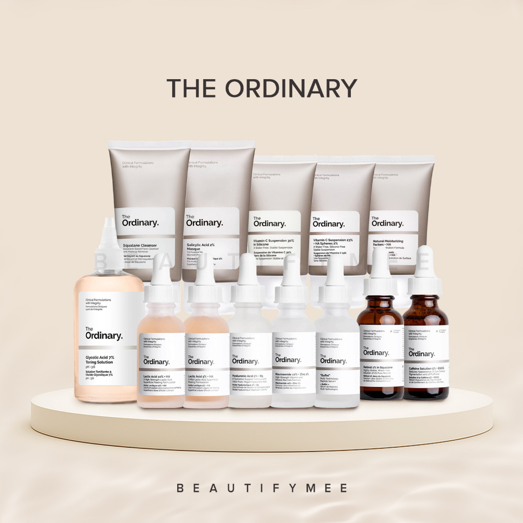 The Ordinary Niacinamide, Hyaluronic, Caffeine, Alpha Arbutin, Retinol, Vitamin C, Buffet, Salicylic, Glycolic