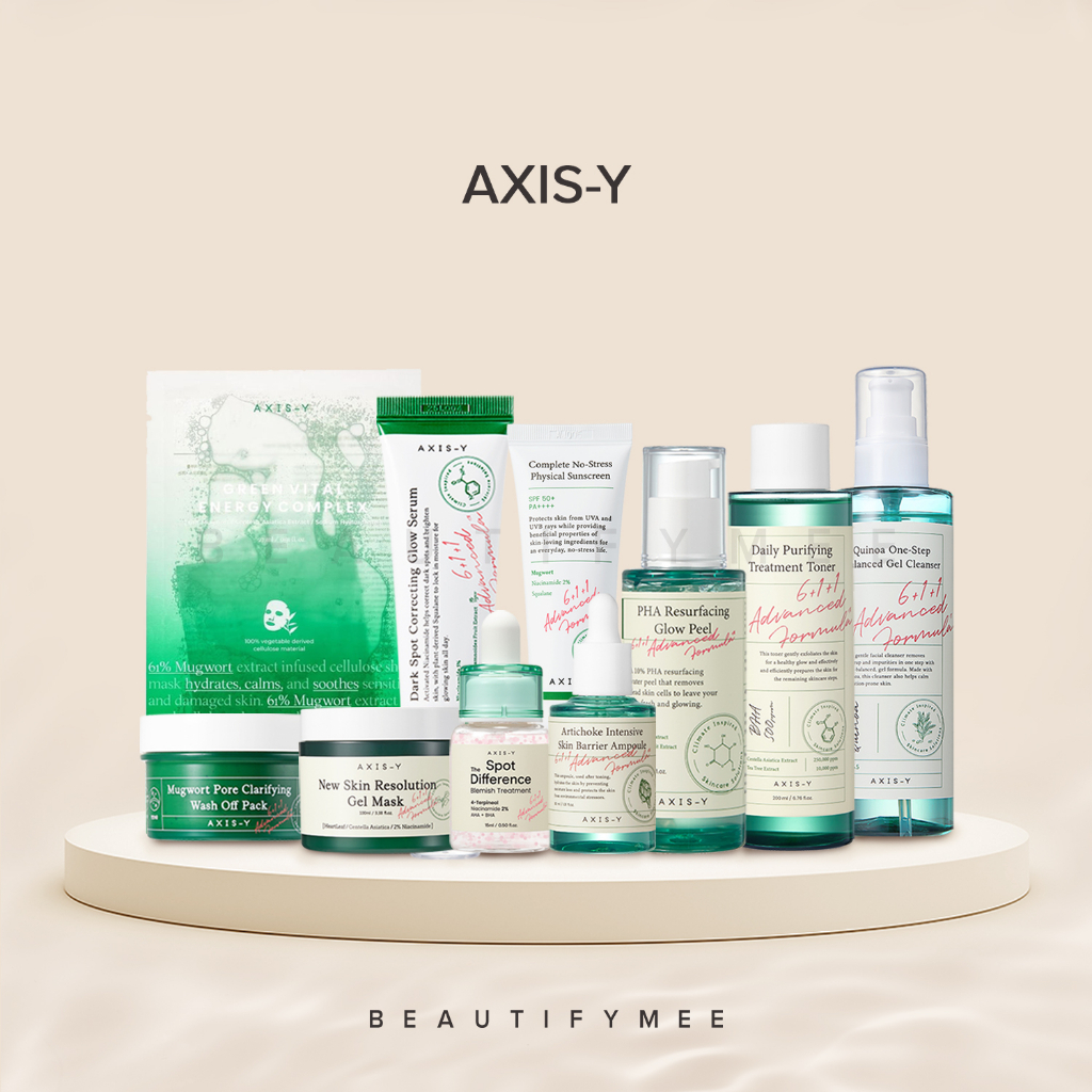 AXIS-Y Cleanser, Toner, Blemish, Dark Spot Glow Serum, Artichoke Ampoule, Sunscreen, Mugwort Pore Wash, Gel Mask
