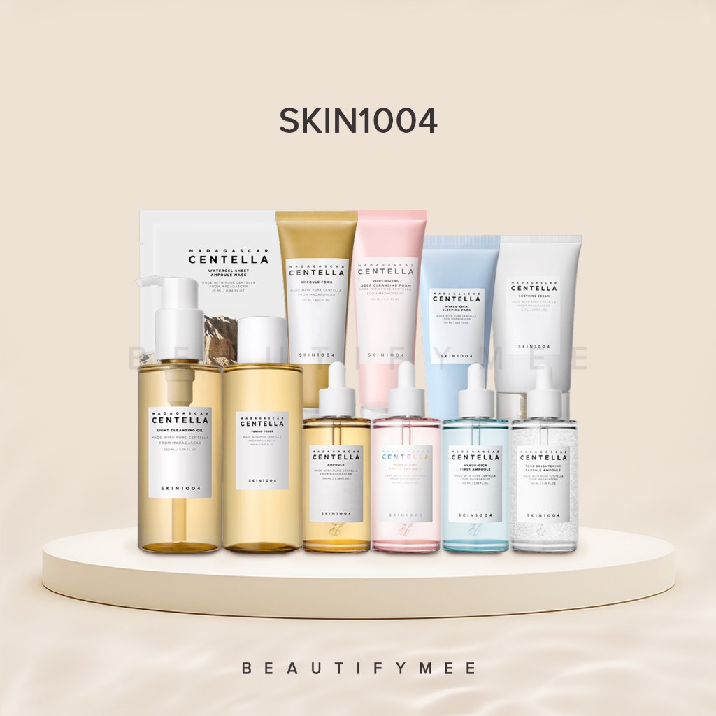 SKIN1004 Centella Cleansing Oil, Ampoule Foam, Toner, Soothing Cream, Hyalu-Cica Water Fit Sun Serum, Sleeping Pack