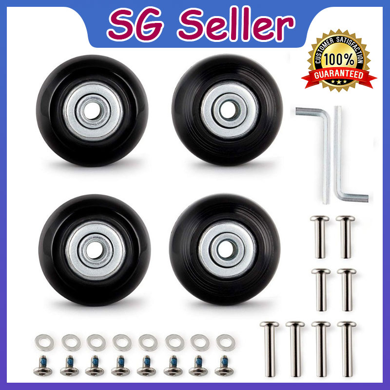 ✅SG Ready Stocks✅ 4 Pcs Luggage Wheel 40mm/50mm Luggage Suitcase Replacement Wheels Repair OD 50mm Axles Deluxe Luggage Wheel Replacement