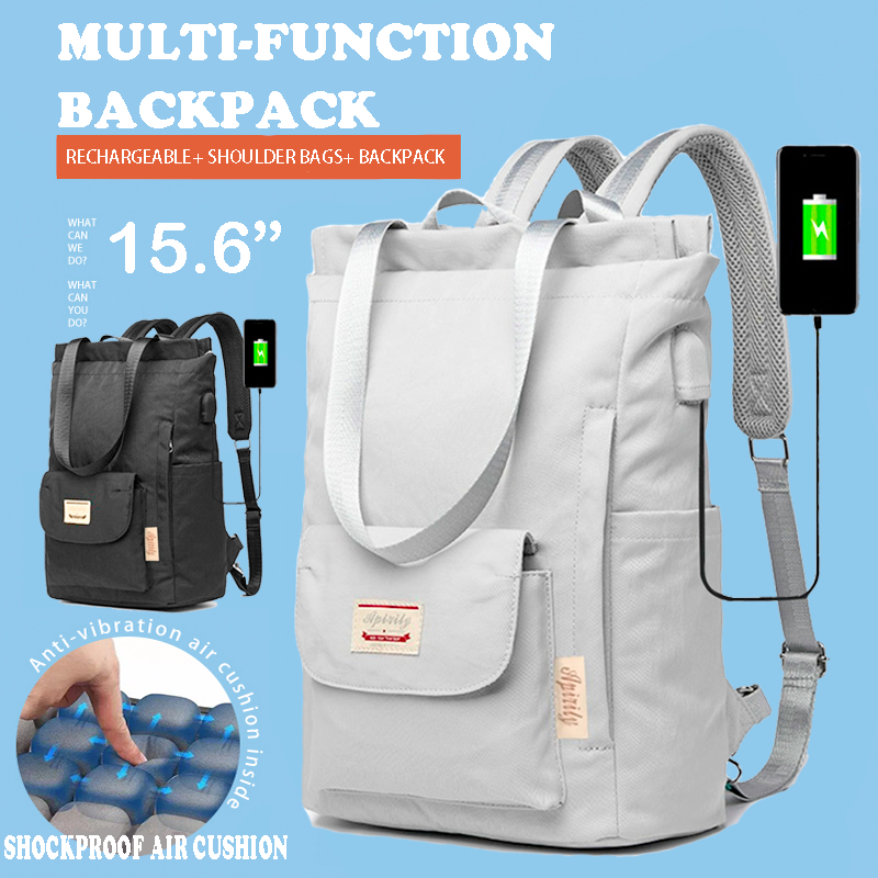 【SG】Multifunctional Backpack Lightweight Travel Laptop Backpack Waterproof with USB Charging