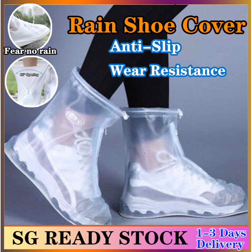 [SG local stock] Waterproof rain boots cover, anti-slip rain boots reusable durable shoe cover for kids and adults