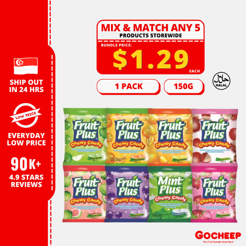 (1Pack) Fruit Plus Candy Sweet Snack Tidibits Seaweed Jelly Snacks Marshmallow GoCHEEP