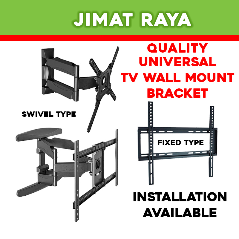 LOCAL QUALITY STURDY TV WALL MOUNT TV BRACKET 1 YEAR WARRANTY FIXED TYPE BRACKET SWIVEL TYPE BRACKET SINGLE DOUBLE TILT