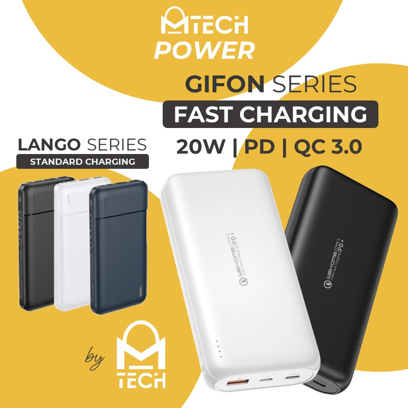 MTech Power Bank REMAX Fast charging powerbank 20000mAh 30000mAh 10000mAh Portable Slim Charge Charger Lango