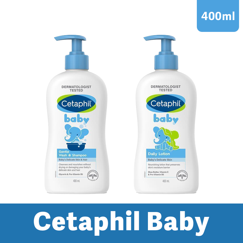 Cetaphil Baby Gentle Wash and Shampoo / Daily Lotion (With Shea Butter) 400ML