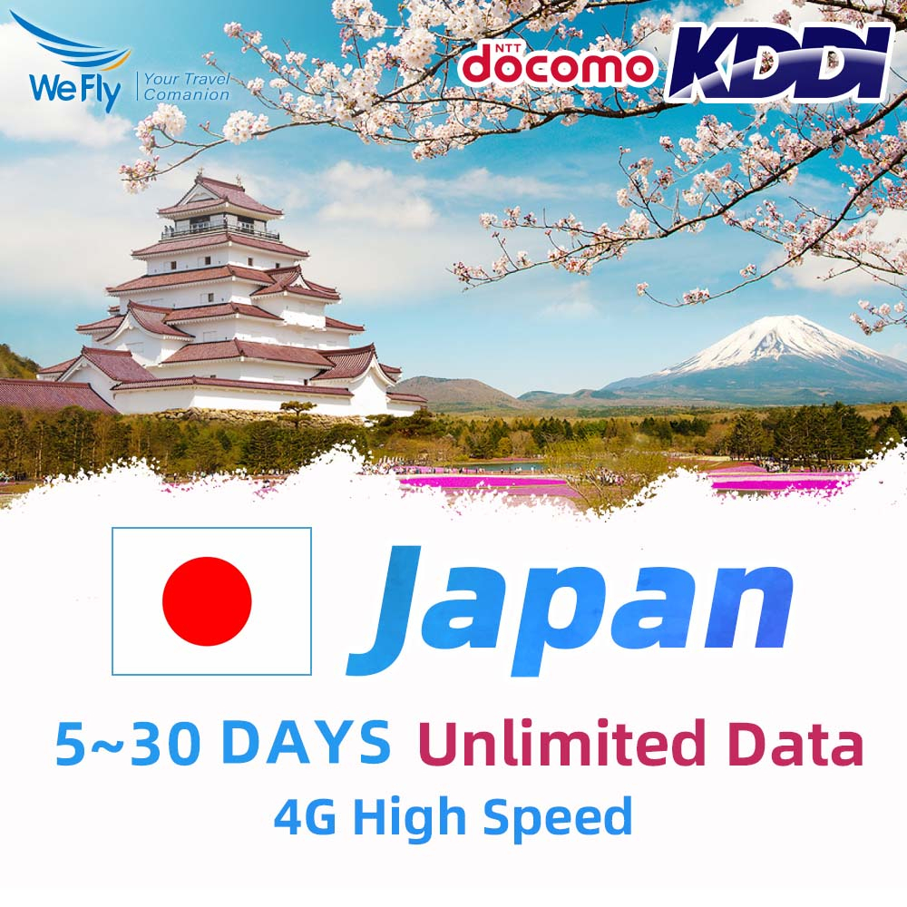 Wefly Japan SIM Card unlimited Data 5~30 Days 4G LTE High Speed Kddi+Docomo Prepaid SIM card Can't use eSIM