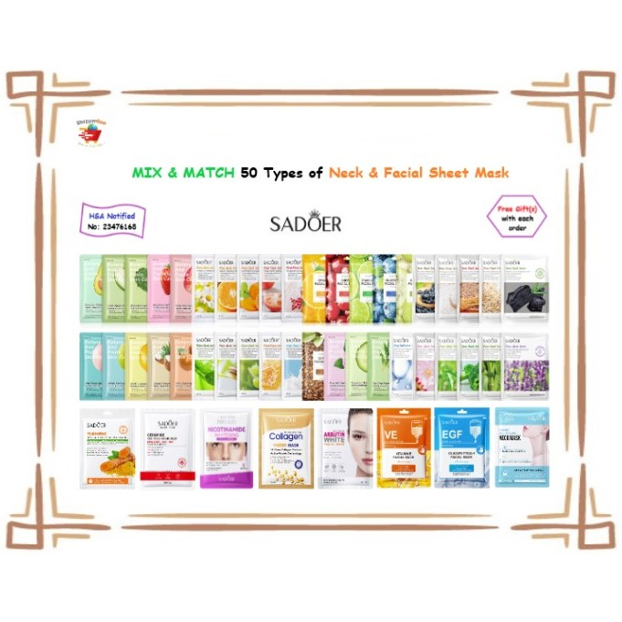 [Vouchers & Cashback SPECIAL!!!] SADOER NECK & FACIAL Sheet Mask