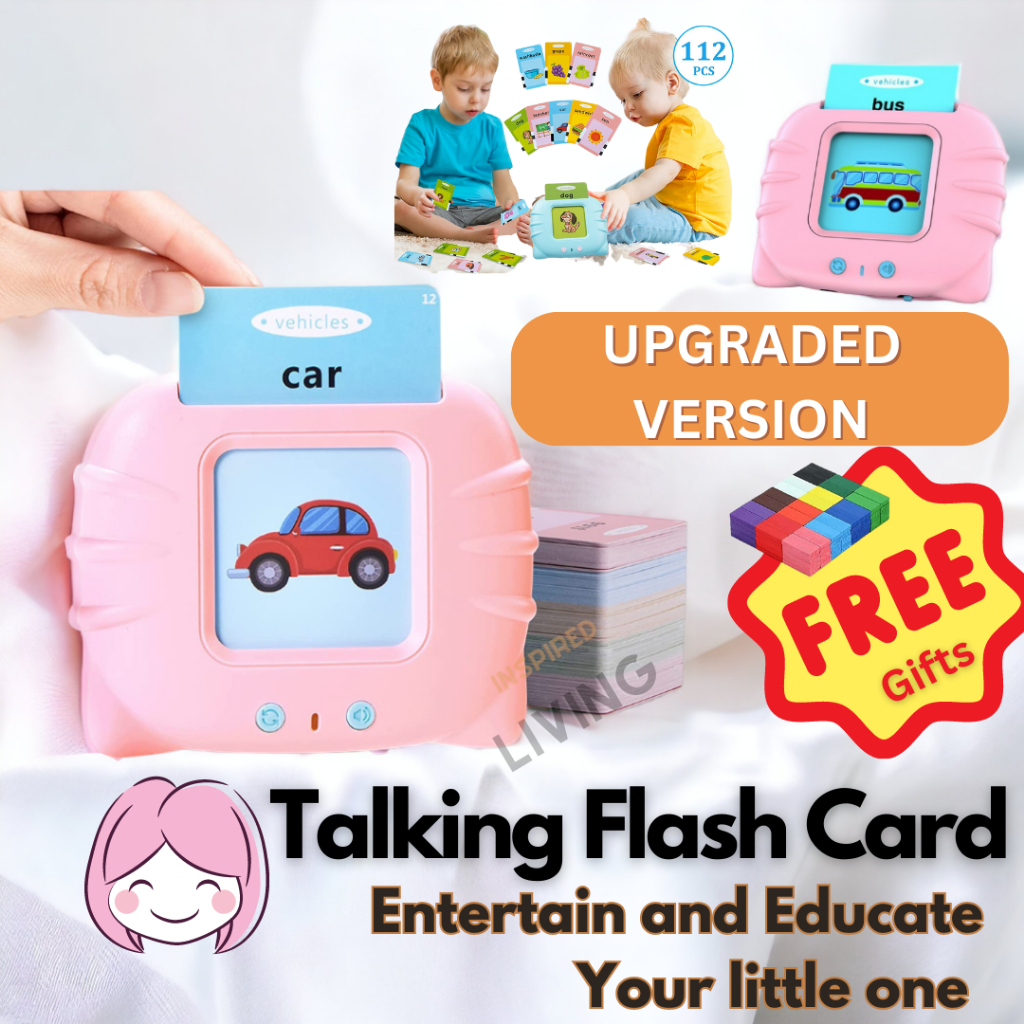 Talking Flash Cards Learning Toys for Age 2 -6| Baby | Montessori educational | LCD Writing Board |  Birthday Gift
