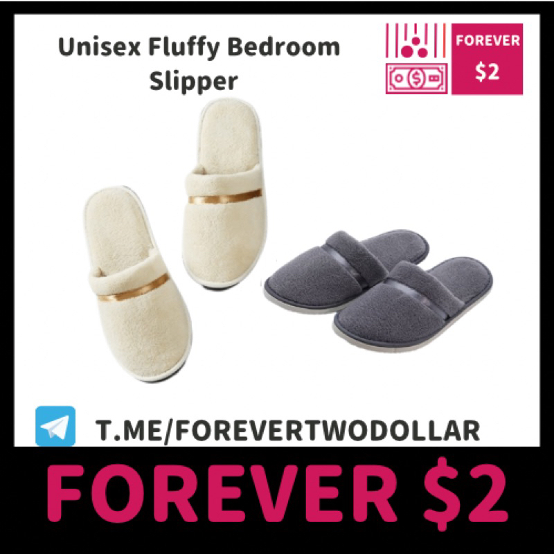 F24 (FOREVER $2) Men Women Bedroom Slipper Indoor House Slipper Hotel High Quailty  Slip on Shoe Fluffy