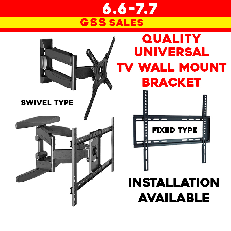 LOCAL QUALITY STURDY TV WALL MOUNT TV BRACKET 1 YEAR WARRANTY FIXED TYPE BRACKET SWIVEL TYPE BRACKET SINGLE DOUBLE TILT