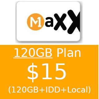 M1 Maxx $15 120GB 30 Days Plan Top Up / Recharge / Renewal