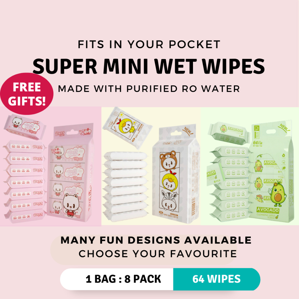 [SG ?? Stock] FREE GIFT Mini Baby Wipes | Small Wet Tissue | Baby Wet Wipes | Travel Wipes| Birthday Goodie Bag