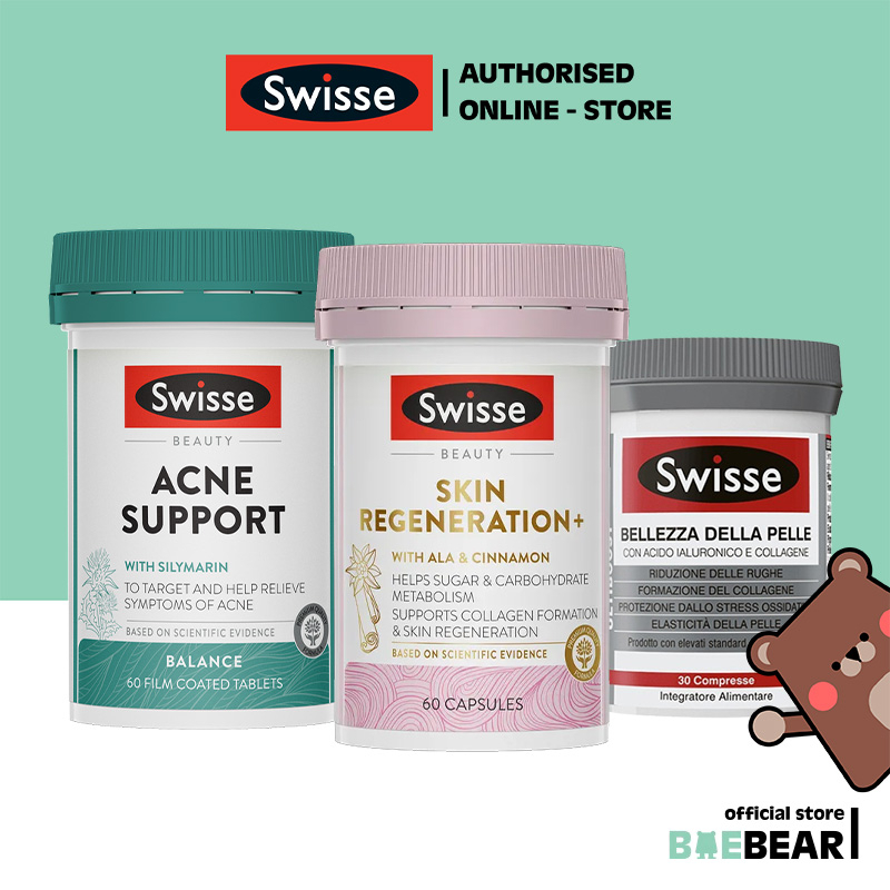 Swisse Skin Regeneration +  | Bellezza Della Pelle 30caps | Marine Collagen | Acne Support | Retinol Beauty [BaeBear.sg]