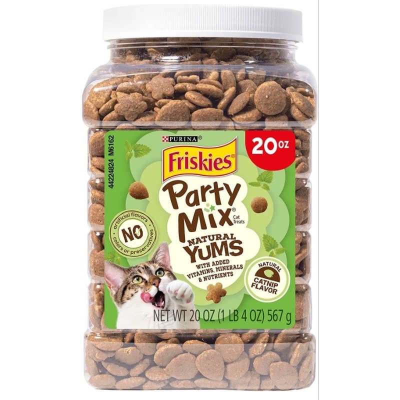 Purina Friskies Made in USA Cat Treats, Party Mix Cheezy Craze/  chicken loverCrunch - 20 oz. Canister, Cheese