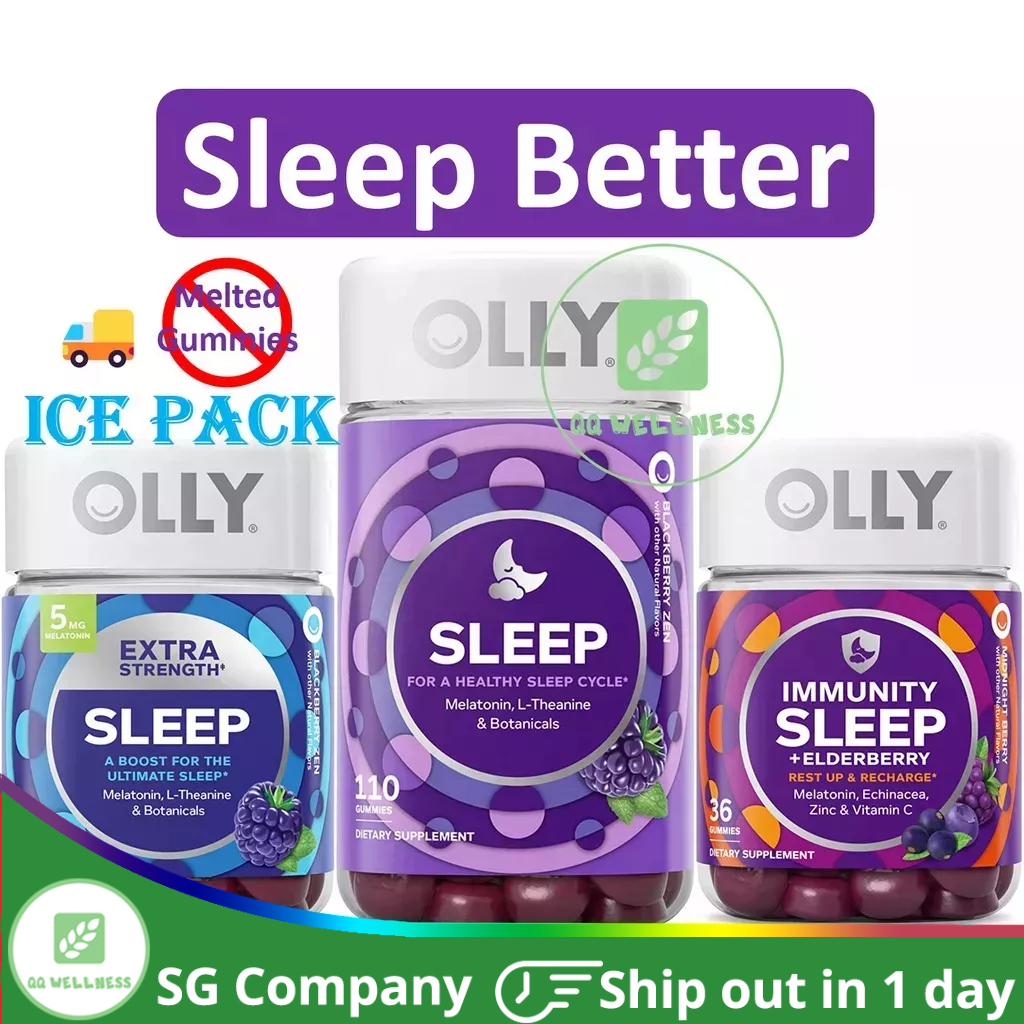?OLLY Restful Sleep/Immunity/Stress/Extra Strength Sleep Gummies Melatonin & L-theanine Chamomile ?Ship Out in 1 Day